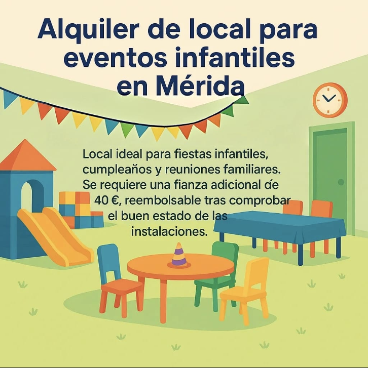 Reserva de Alquiler de local para eventos infantiles en Mérida